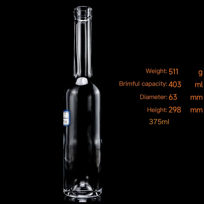 375ml Long-Neck Glass Bottle for Ice Wine Packaging - Premium Quality, Customizable Design by Leading Chinese Manufacturer